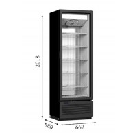 Шкаф морозильный со стеклянной дверью Crystal CRFV500 black